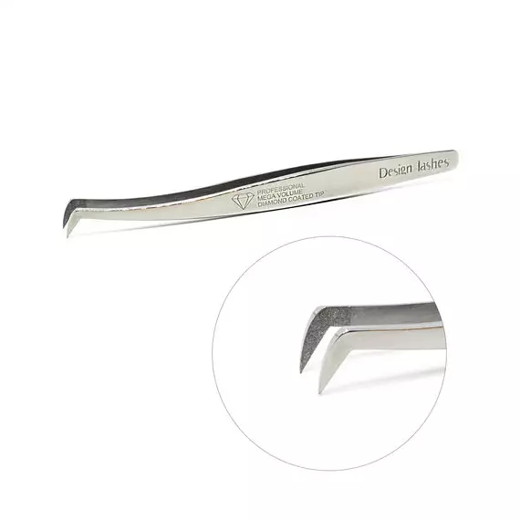 Design Lashes  / Пінцет чобіток / Diamond / дзеркальний