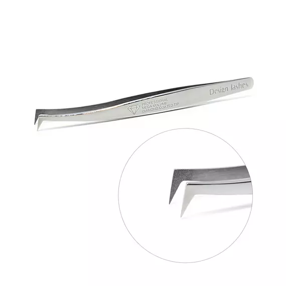 Design Lashes  / Пінцет сокирка / Diamond / дзеркальний