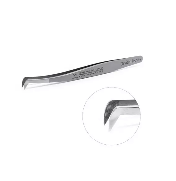 Design Lashes  / Пінцет чобіток з Nano напиленням / сатін