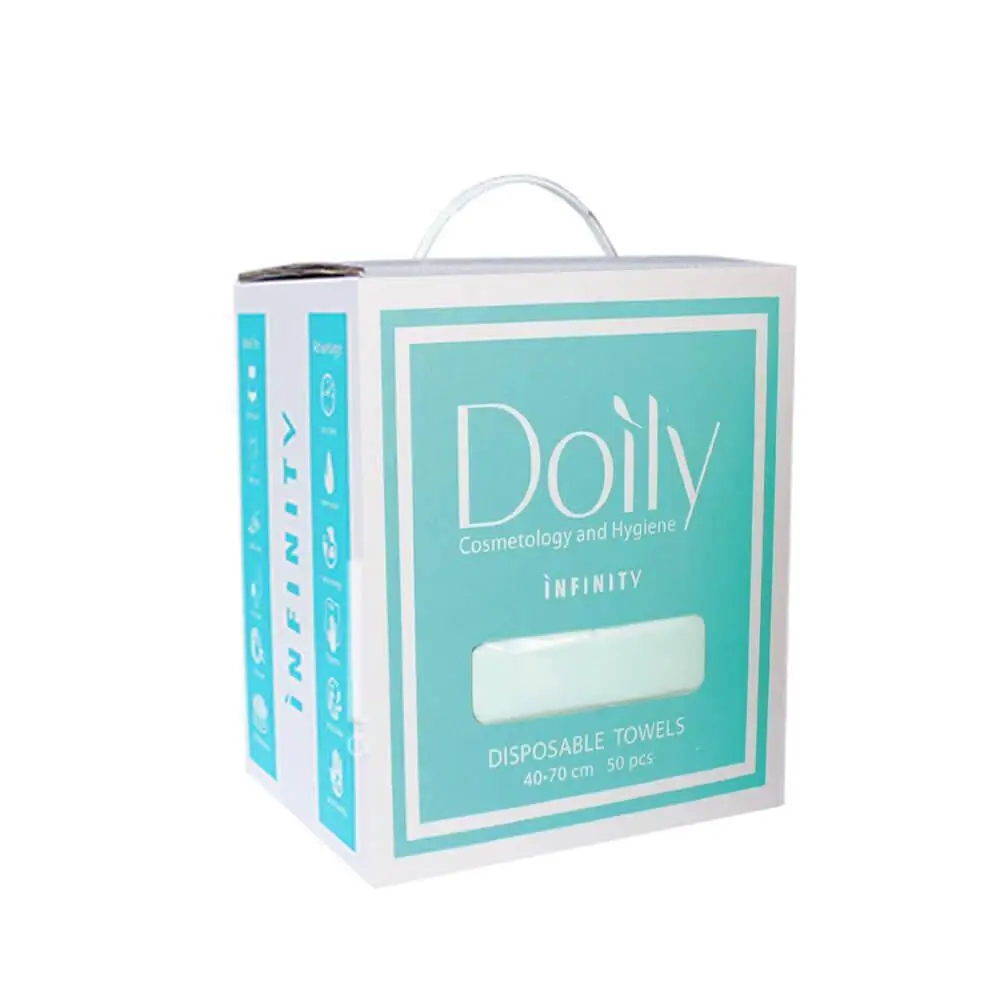 Doily / Рушники в коробці м'ятного кольору  / infinity / 40x70 / 50шт