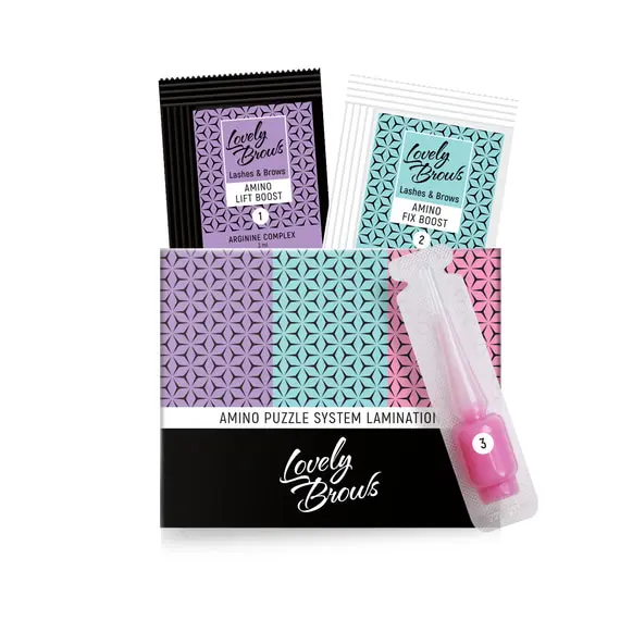 Lovely Brows / Система для ламінування брів та вій / AMINO PUZZLE (міні набір)