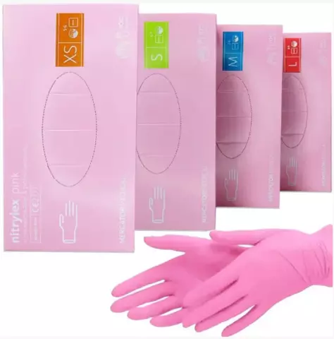 Nitrylex / Нітрилові рукавички / рожеві / 100 шт/уп