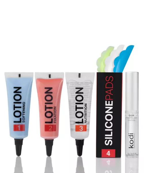 Kodi / Набір для біозавивки вій (лосьйони №1,2,3 по 10мл, клей, бігуді)