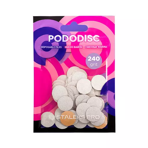 Staleks / Змінні файли білі для педикюрного диска / PODODISC / S 240 грит / 50 шт/уп