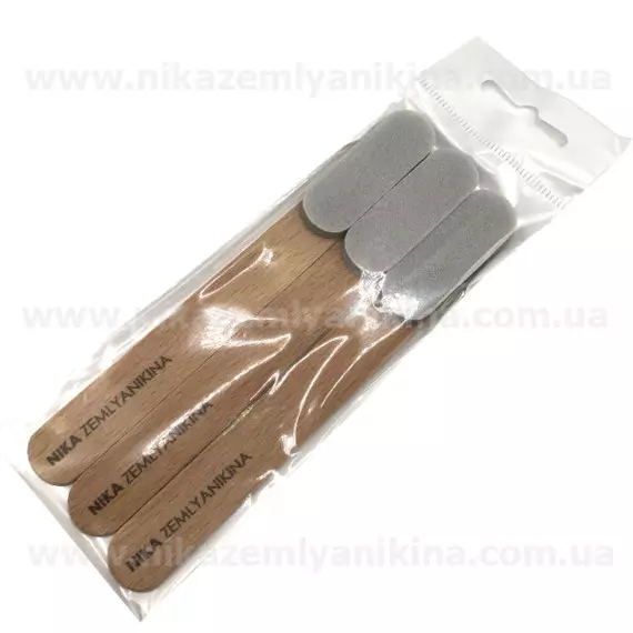 Nika Zemlyanikina / одноразова пилочка - баф для нігтів 2 в 1 (пилка 150 гріт, баф 220 гріт) / 3 шт