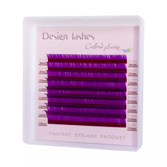 Вії Design Lashes / Фіолетові / Мікс / mini