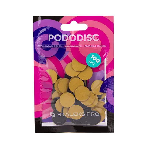 Staleks / Змінні файли для педикюрного диска / PODODISC / S 100 грит / 50 шт/уп
