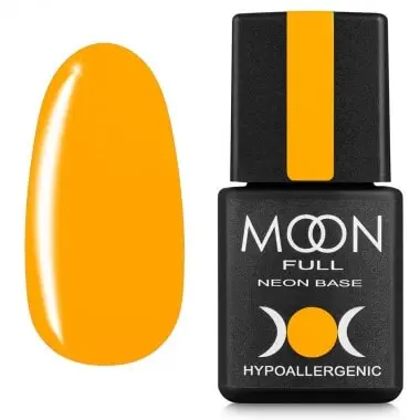 MOON FULL / Rubber Base NEON №04 / яскравий жовтогарячий / 8 мл (Розпродаж. Термін 05.25)