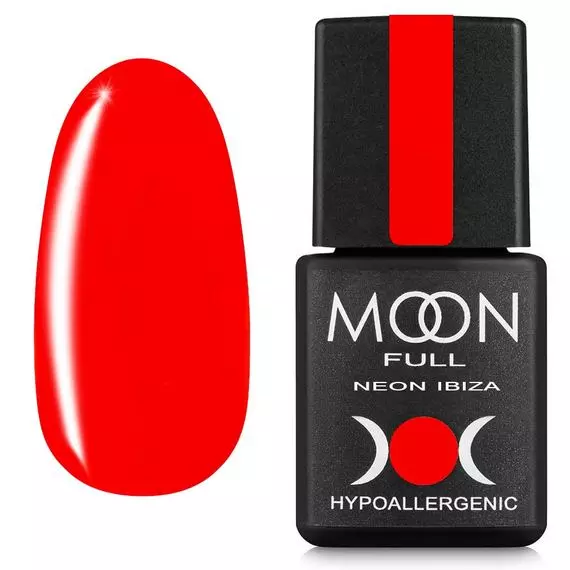 MOON FULL / Гель-лак Ibiza color №719 / насичений червоний / 8 мл