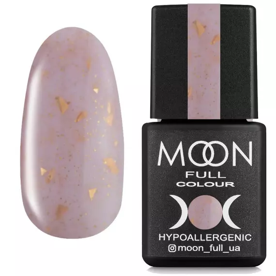 MOON FULL / Rubber Base Leaf №3 / рожевий з поталлю / 8 мл