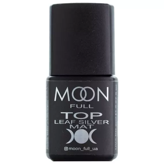 MOON FULL / Top Leaf silver Matt / Матовий, без липкого шару / срібна поталь / 8мл