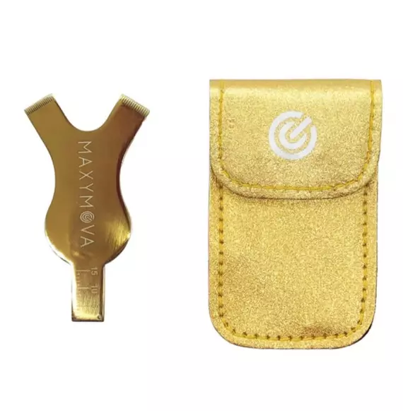 Maxymova / Аплікатор для ламінування вій багаторазовий / золотий з лінійкою