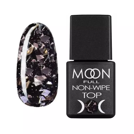 MOON FULL / Top Leaf silver/black / Без липкого шару / срібна та чорна поталь / 8мл