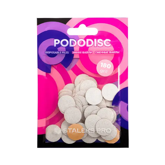 Staleks / Сменные файлы белые для педикюрного диска / PODODISC / XS180 грит / 50 шт/уп