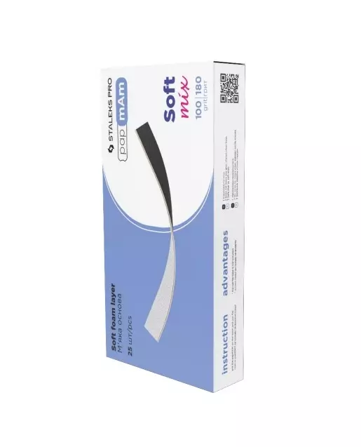 Staleks / Змінні двосторонні файли papmAm Mix EXPERT Soft / м'яка основа / 100/180 грит 25 шт