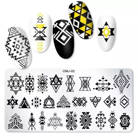 Трафарет металевий для стемпінгу / J-02