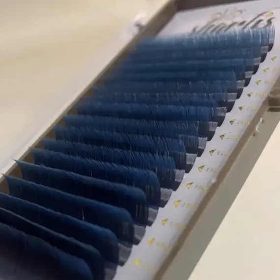 Вії Sharlis Silver / Мікс / Чорні з синіми кінчиками