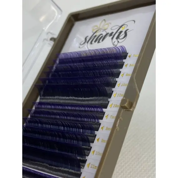 Вії Sharlis Silver / Мікс / Чорні з фіолетовими кінчиками