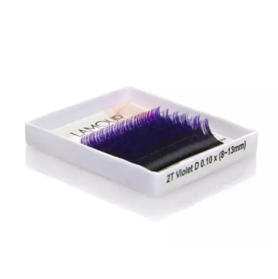 Вії Lamour / mini Мікс / Чорні з фіолетовими кінчиками