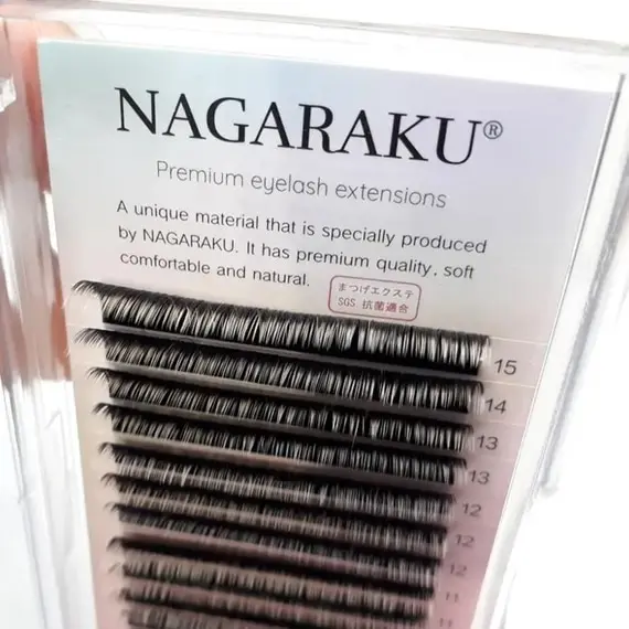 Вії Nagaraku / Омбре Neon / Чорні з білими кінчиками