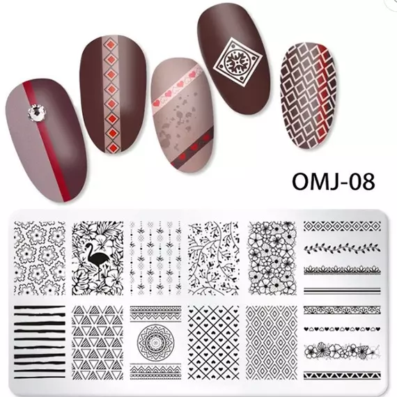 Трафарет металевий для стемпінгу / J-08