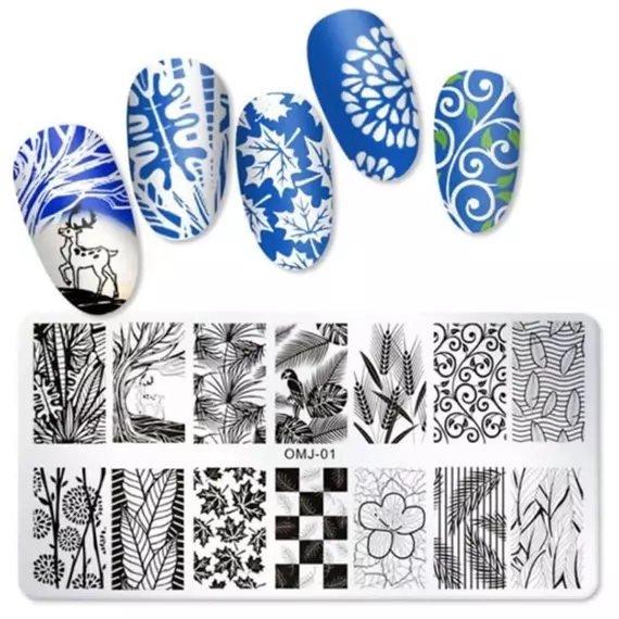 Трафарет металевий для стемпінгу / J-01