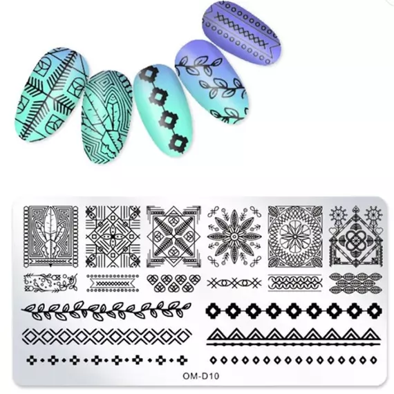 Трафарет металевий для стемпінгу / D-10