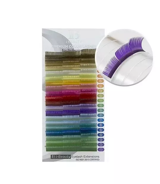 Вії I-Beauty / Кольорові вії / Мікс / Райдуга