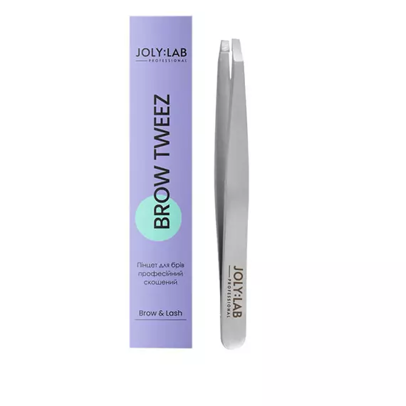 Joly:Lab / Пінцет для брів професійний / Скошений