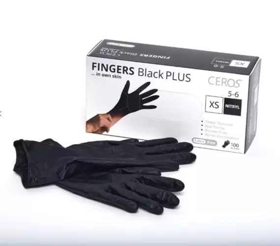 CEROS / Нітрилові рукавички нестерильні / Black PLUS