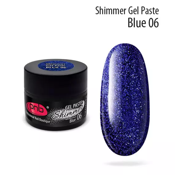PNB / Гель паста с шіммером / Shimmer Gel Paste / 06 синя