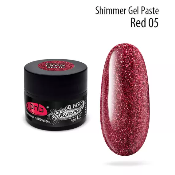PNB / Гель паста з шиммером  / Shimmer Gel Paste / 05 червона