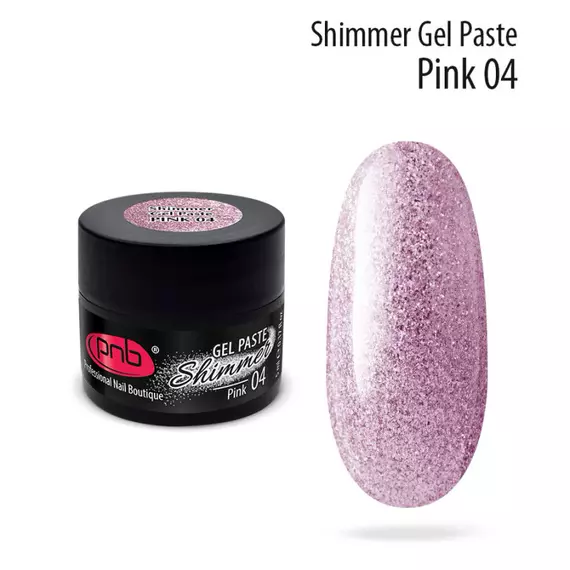 PNB / Гель паста з шиммером / Shimmer Gel Paste / 04 рожевий металік