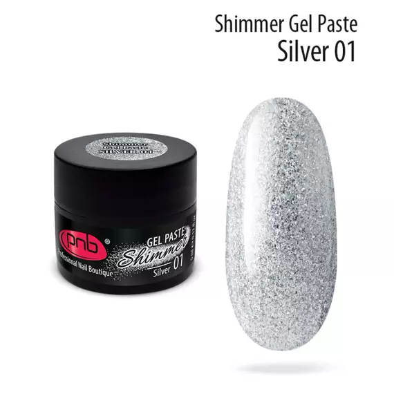 PNB / Гель паста з шиммером / Shimmer Gel Paste / 01 срібло