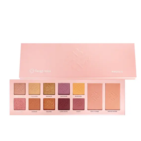 Bogenia / Палетка тіней для повік з рум'янами Angelic / BG902 (12 color)