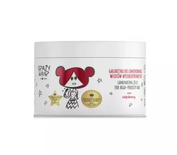 HiSkin / Crazy Hair / Желе для ламінування волосся з високим рівнем пористості малина / 300 мл