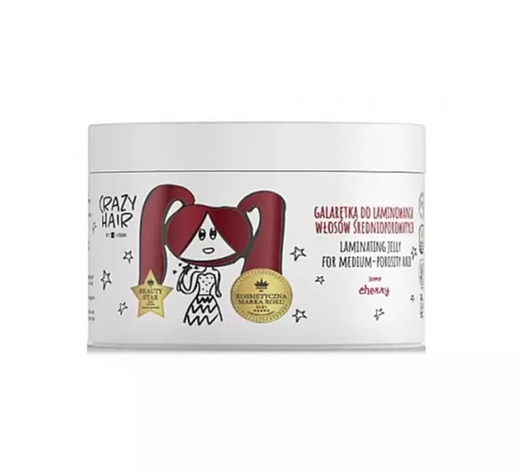 HiSkin / Crazy Hair / Желе для ламінування волосся з середнім рівнем пористості вишня / 300мл