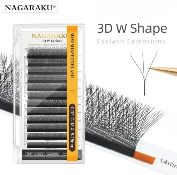 Вії Nagaraku / 3D W-форма / Mix