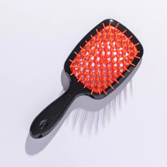 Hollow Comb / Гребінець для волосся Superbrush Plus / Чорний з помаранчевим
