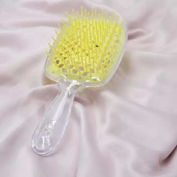 Hollow Comb / Гребінець для волосся Superbrush Plus / Прозорий з жовтим