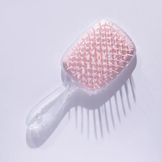 Hollow Comb / Гребінець для волосся Superbrush Plus / Прозорий зі світло-рожевим