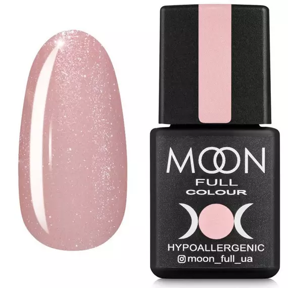 MOON FULL / Barbie color Rubber base №03 / Нежный персиковый с мелким шиммером / 8 мл
