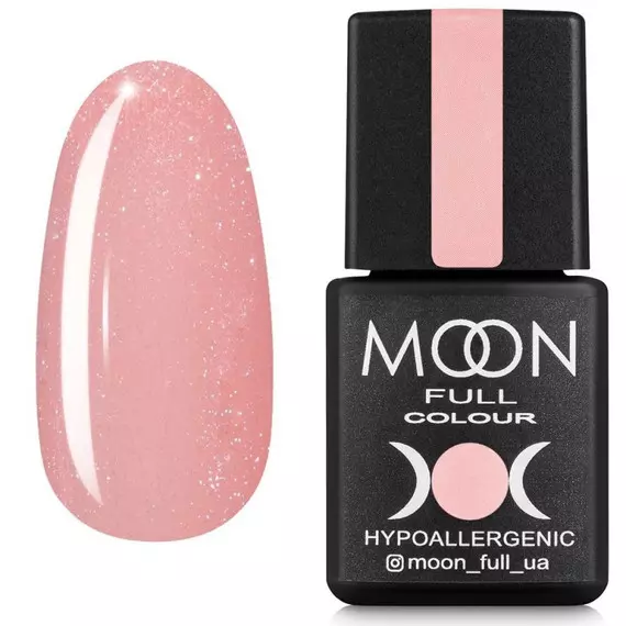 MOON FULL / Barbie color Rubber base №04 / Персиковий з дрібним шимером / 8 мл