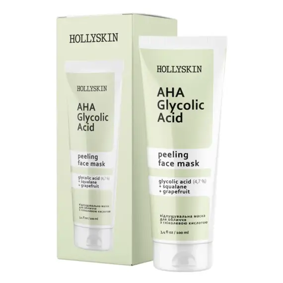 Hollyskin / Маска для обличчя Glycolic AHA Acid Face Mask / 100 мл (Розпродаж. Придатний до 11.25)