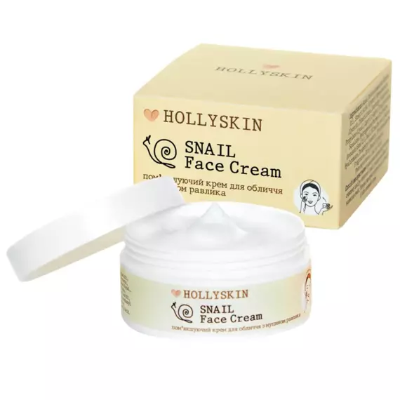 Hollyskin / Пом'якшувальний крем для обличчя з муцином равлика Snail Face Cream / 50 мл