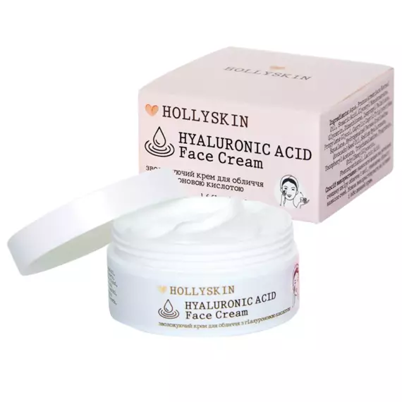 Hollyskin / Зволожувальний крем для обличчя з гіалуроновою кислотою Hyaluronic Acid Face Cream / 50 мл
