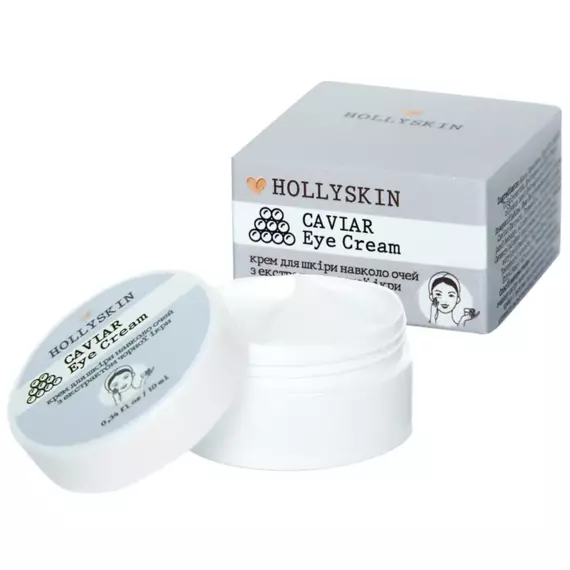Hollyskin / Крем для шкіри навколо очей з екстрактом чорної ікри Caviar Eye Cream / 10 мл