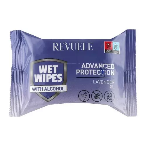 REVUELE / Вологі серветки покращений захист, масло лаванди 20 шт