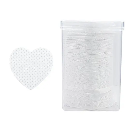 Серветки безворсові перфоровані серце в контейнері / рожеві / 200шт/уп