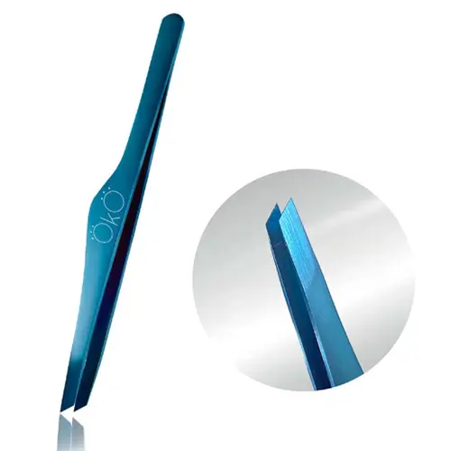 OKO / Пінцет скошений / Blue Magic Premium / (ручне заточування)